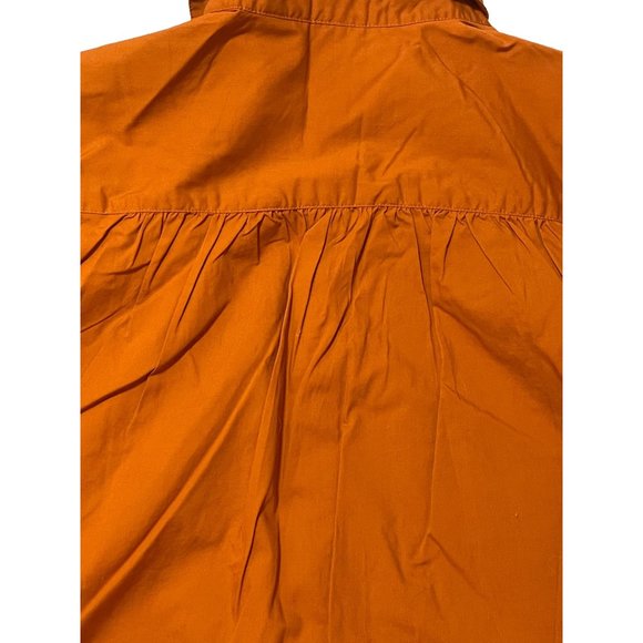 Roamans Womens Plus Size L 18W Button Up Shirt Tunic Long Sleeves Fall Orange - Picture 5 of 5